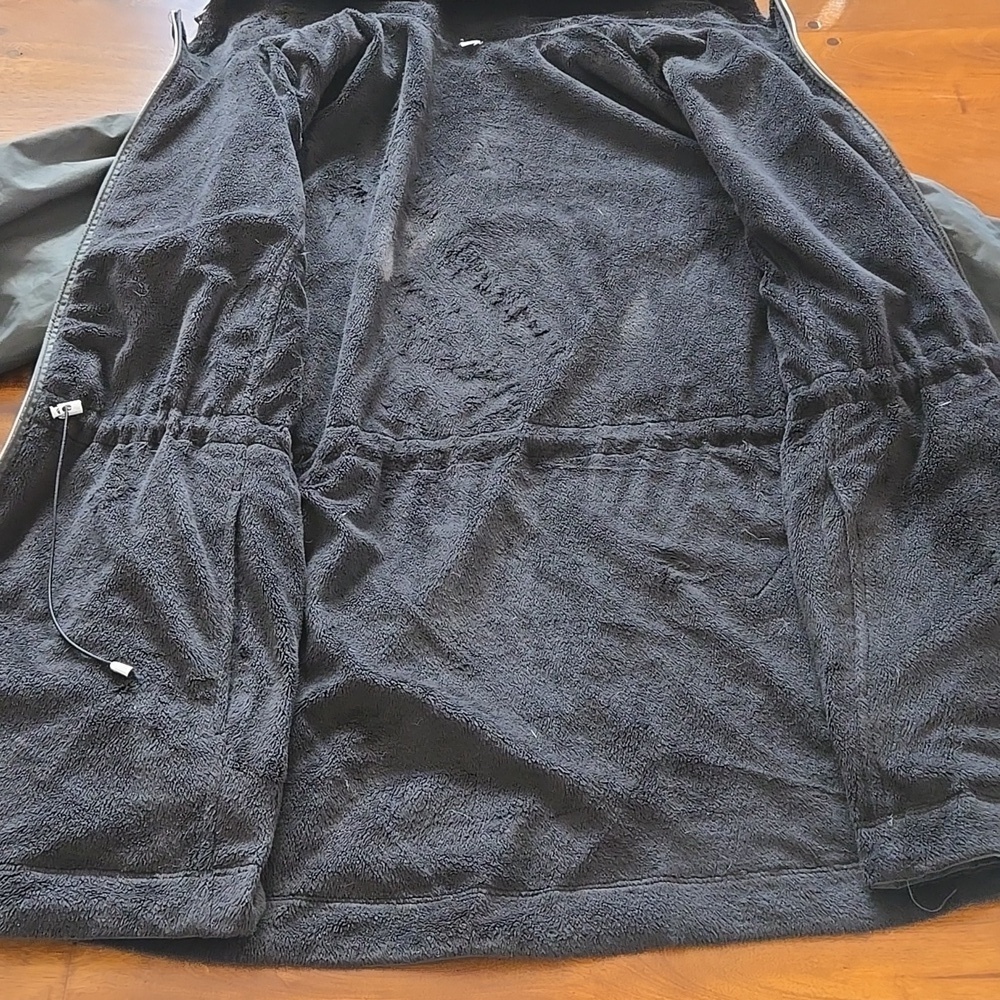 Free Country Dark Green Hooded Faux Fur Lined Raincoat Jacket Size 1X - Picture 11 of 12